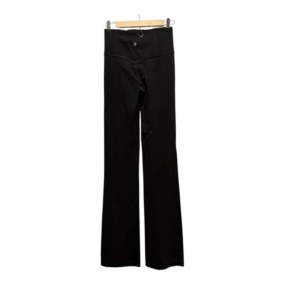 Athleta Black Front Slit Flare Pants size Small EUC - Picture 3 of 10